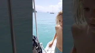 Cleaning up the old one… it did well. #sailingfamily #boatlife #outboard