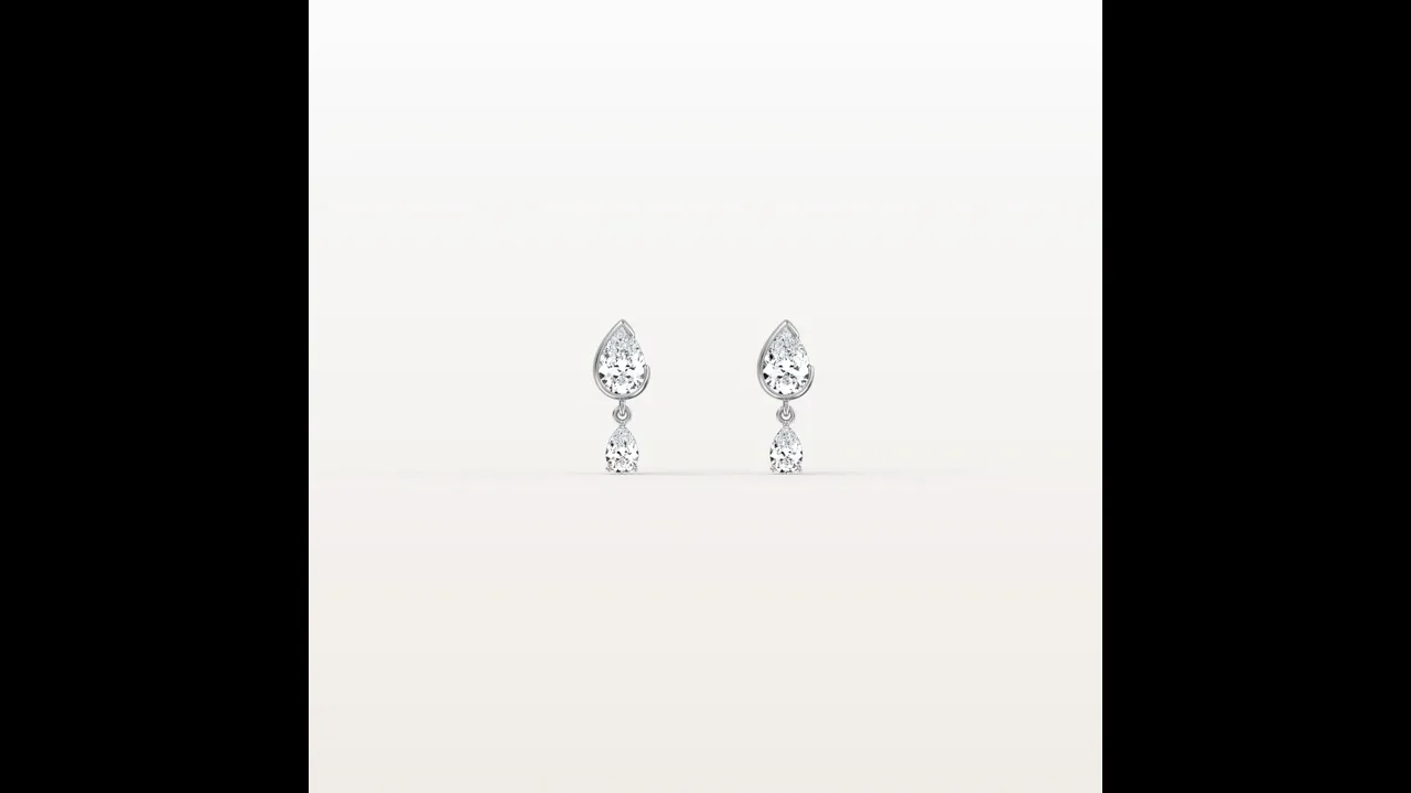 Double Pear Lab-Grown Diamond Drop Earrings in 14K Solid Gold/Platinum