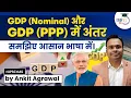 Difference between GDP Nominal and GDP PPP by Ankit Agrawal StudyIQ LIVE Session