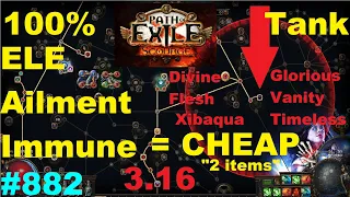 100 Reduced Elemental Ailment Duration CHEAP TANKY Glorious Vanity Timeless Jewel Xibaqua - 882