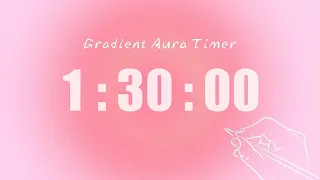 1 hour 30 minutes Silent Study Timer Soft Alarm Only Pink Aesthetic AD -Friendly