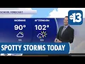 Humid with Spotty Storms in Las Vegas as Highs Trend Lower