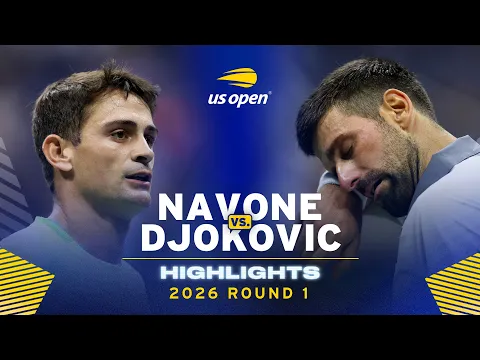 Mariano Navone vs. Novak Djokovic Highlights | 2026 US Open Round 1 - YouTube thumbnail