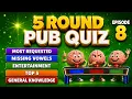 5 Round Pub Quiz - 10 Points in each