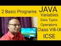 how do I declare a variable in java types of variables in java data types in java operators in java