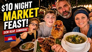 $10 Night Market Feast in Cambodia! 🇰🇭 (Siem Reap Cheap Eats)