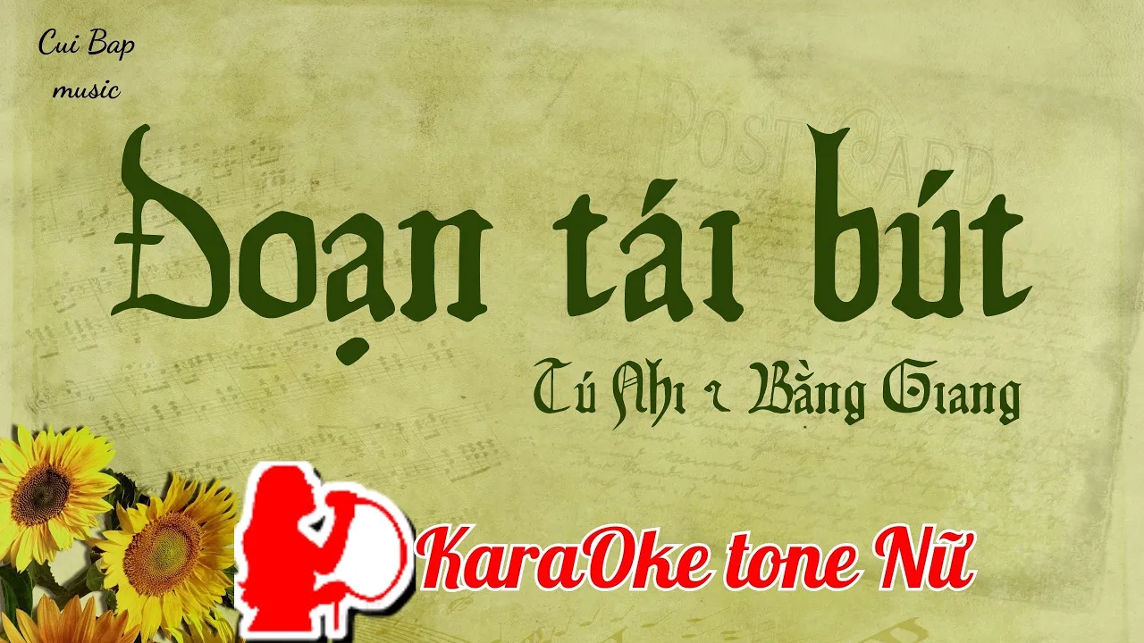 Đoạn tái bút | tone nữ | Karaoke Vietnamese song | Cui bap music