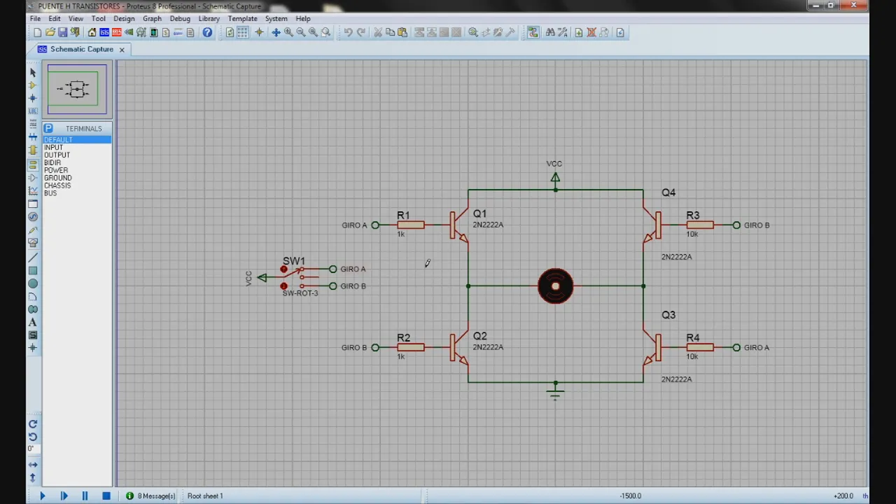 PUENTE H CON TRANSISTORES (PROTEUS)