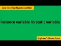 Instance variable vs Static variable Java Interview Question 2021