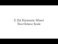 Eb Harmonic Minor E flat Harmonic Minor Two Octave Scale RCM 4