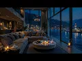Download Lagu 4k Luxury Apartment with Soft Jazz Piano | Dreamy Night Ambience by the Sea for Sleep \u0026 Work