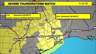 Live radar Tracking a line of storms moving through the Houston area