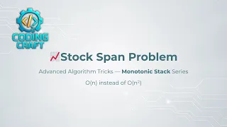 Stock Span Problem - Monotonic Stack O n where others fail