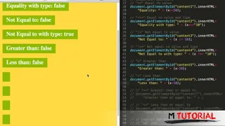 Tutorial JavaScript for beginners Comparison and Logical Operators M Tutorial