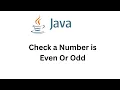 Check if a number is even or Odd in Java Java Program for beginners