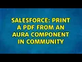 Salesforce Print a pdf from an aura component in community