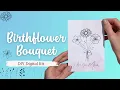 Birth Flower Bouquet Tutorial Digital Kit for Tattoos Gifts Wall Art