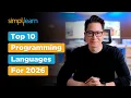 Top 10 Programming Languages For 2026 High Paying Programming Languages For 2026 Simplilearn