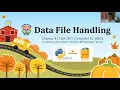 Data File Handling Chapter 04 Part 01 Unit 01 Class XII Computer Science 083 English