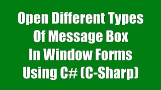 C Tutorial - How To Open Different Types Of Message Box In Windows Applications