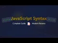 JavaScript Syntax for Beginners A Comprehensive Guide