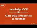 Learn JavaScript OOP in Arabic - Class Static Properties And Methods