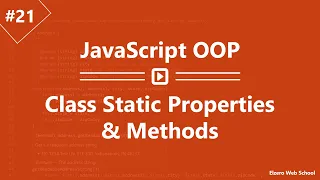Learn JavaScript OOP in Arabic - Class Static Properties And Methods