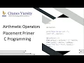 Airthmetic Operators Placement Primer C Programming