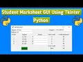Python Program To Calculate Marksheet Of Student Python Desktop Project For Beginner Minor Project