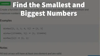 Edabit Java Find the Smallest and Biggest Numbers Easy Difficulty