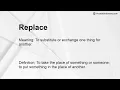 Replace Meaning