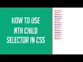 How to use Nth Child Selector in CSS