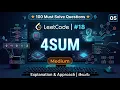 LeetCode 18 4Sum Explained in Telugu Brute Force Optimal Dry Run Interview Question