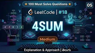 LeetCode 18 4Sum Explained in Telugu Brute Force Optimal Dry Run Interview Question
