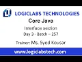 Core Java Day 3 Batch - 257