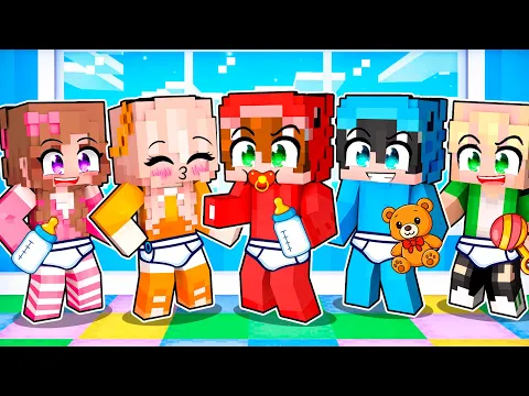 Video Thumbnail: 10 AMIGOS atrapados en UNA GUARDERÍA en Minecraft!