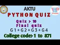 Python quiz 10 prutor ai final quiz college code 1 to 871 G1 G2 G3 G4 Python special quiz