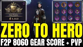 zero to hero ep 8 final max gear reached 8060 gs as f2p pvp