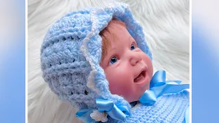 😍 Capotita a Crochet MUY FÁCIL | Gorrito para Bebé Paso a Paso ¡A Juego con el Conjunto Adele!