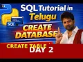 SQL Day 2 Create Database Table Step-by-Step Tutorial in Telugu