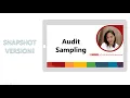 Audit Snapshot Audit Sampling