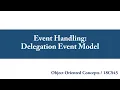 Event Handling Delegation Event Model
