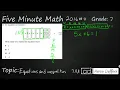 7th Grade STAAR Practice Equations and Inequalities 7 11A -