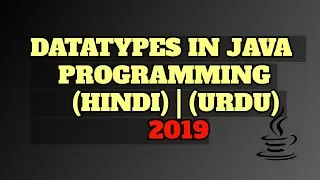 Datatypes in Java Hindi Urdu
