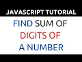 JavaScript Program to Find Sum of Digits of a Number