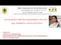 Inheritance and Polymorphism OOPS Using JAVA SNS Institutions