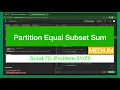 Partition Equal Subset Sum Problem Leetcode - Java Grind 75 Coding Series