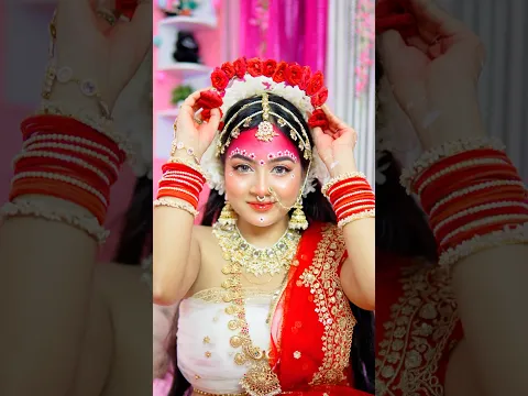 Radharani inspired hairstyle hack 🌸✨ Rate this look 🥰/😰 #janmashtami #radhakrishna #makeupshorts