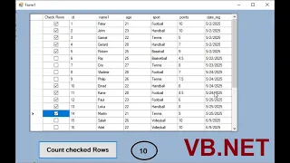 VB net tutorial Load data from SQL server into Datagridview and count checked rows