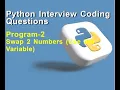 Python program for swapping two numbers using third variable